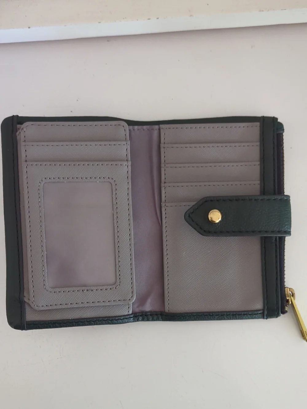Fossil Green Leather Lanie Multifunction Bifold Wallet